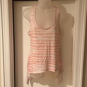 Pinks don white stripped tank top